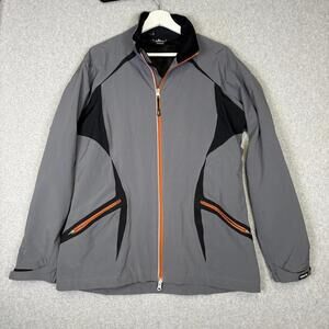 Kerrits Women's Size Large Grey Softshell Full Zip Racing Jacket Fleece Lined